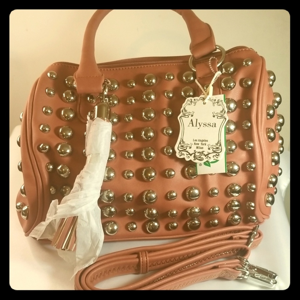 Alyssa Vegan Leather Studded Handbag